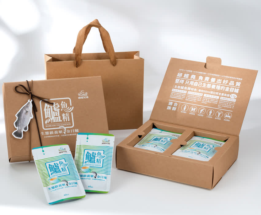 邱家兄弟生態水產-金目鱸魚精禮盒組(60ml*10入)